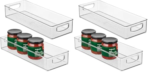 iDesign Slim Extra Long Clear Storage Bin, 2-Count, 16 x 6 x 3 (Pack of 2)