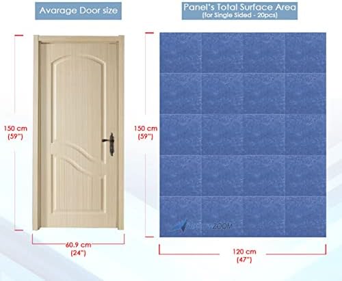Arrowzoom 20-Pack Polyester Acoustic Panels 12x12 in Blue AZ1184
