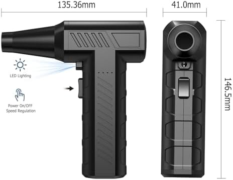 CAGIWIRU Compressed Air Duster -Turbo Fan,150000RPM Cordless Electric air Duster for Keyboard PC Cleaning,No Canned,Jet Dry Blower Air Blower for Home and Car