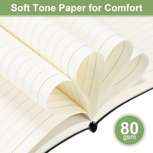 SATINIOR 5 Pack A4 Notebooks Leather Softcover Journal, Assorted Color
