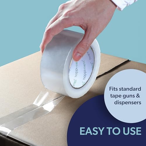 happimess Otto Heavy Duty 2" x 110 Yd Packing Tape, Clear, Set of 6