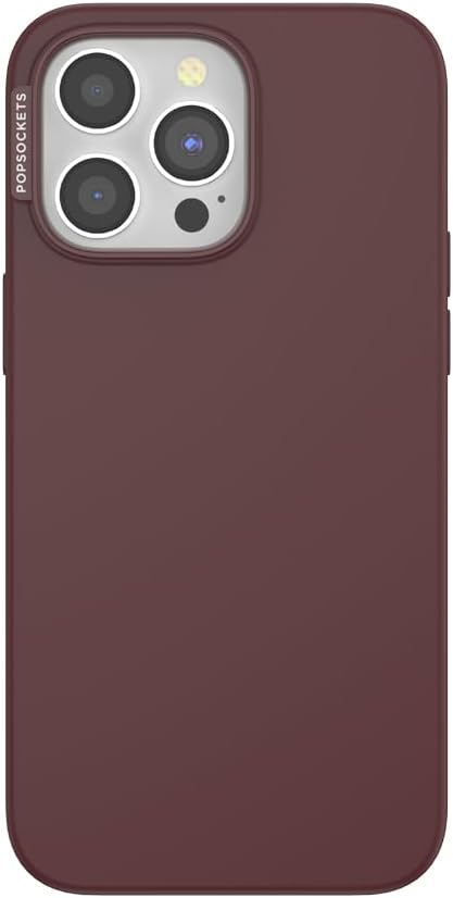 PopSockets iPhone 15 Pro Max Phone Case with MagSafe, Wireless Charging Compatible, Burgundy - Oxblood