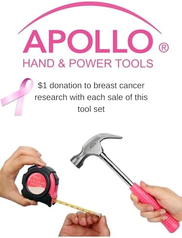Apollo Tools 135 Piece Household Tool Set, Pink DT0773N1