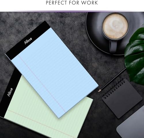 Alitte 5x8 Small Notebooks – 12 Pack Narrow Ruled, Multicolor Perforated Note Pads with 50 Sheets Per Notepad, (No Ink Bleeding) Ideal Legal Pads for Writing, Note Taking, Home, Office, School