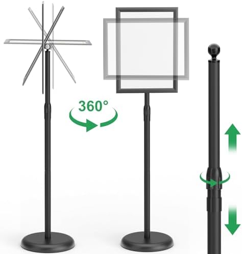 GUOHONG Sign Stand 8.5x11 Inch, Adjustable Floor Standing Sign Holder