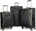 Kenneth Cole REACTION Chelsea Chevron Quilted Luggage, Black, 3-Piece Set (20"/24"/28")