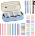 Jutom 39 Pcs Aesthetic Book Annotation Kit,Light Blue,Cute Style