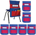 Carson Dellosa Chair Pockets for Classroom, Blue & Red, 6-Pack | Durable 15x19" Chairback Buddy for Classroom Supplies, Desk Buddy Pocket Organizer with Name Tag, Back of Chair Storage