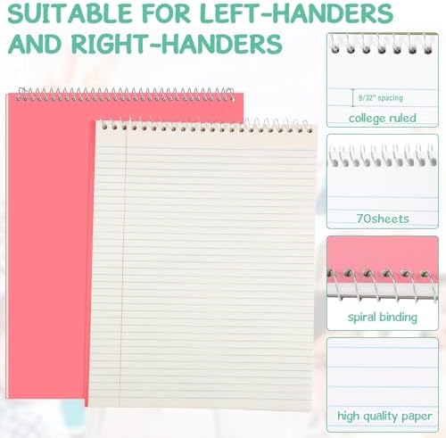Maitys 6 Pcs Steno Spiral Notebooks, Cute Color, Iridescent Style