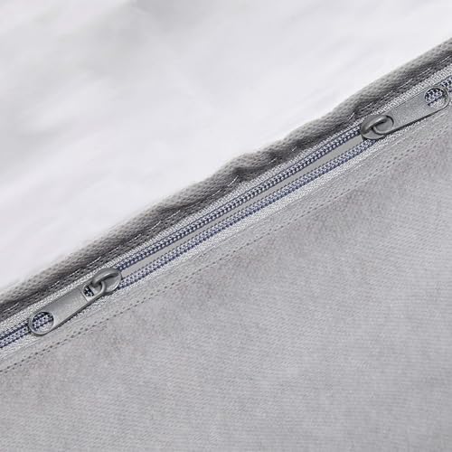 Amazon Basics Under Bed Storage Bags for Clothes and Blankets, Foldable Fabric Zipper Container with Clear Window and Reinforced Handles, Space Saving, 18 x 42 x 6 inches, Gray, 2-Pack