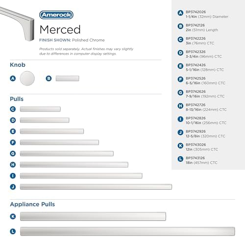 Amerock 7-9/16" Merced Polished Chrome Drawer Pull