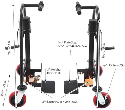 Manual Furniture Move Tool, 1300lbs Split Design Heavy Duty Moving Tool Set Refrigerator Handling Equipment for Moving Offices (Black)