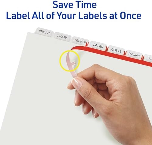 Avery Index Maker Clear Label Dividers, 8-Tab, White, 25 Sets