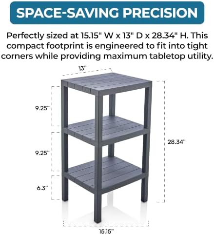 Honey-Can-Do Grey 3-Tier Storage Shelf