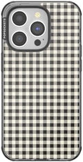 PopSockets iPhone 14 Pro Phone Case with MagSafe- Black Gingham