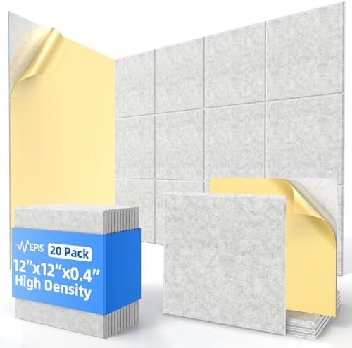 20 Pack Acoustic Panels with Self Adhesive Sound Proof Foam Panels for Wall
