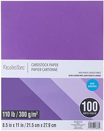 Recollections 100 Sheets Very Violet 8.5” x 11” Cardstock Paper - Acid and Lignin Free Paper for Scrapbooks, Arts & Crafts - 1 Pack