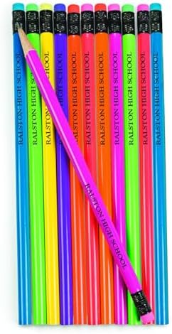 Fun Express Personalized Pencils Colorful Neon Wood 72 Pack