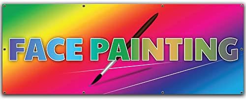 Face Painting | 36" X 96" Banner | Heavy Duty 13oz. Outdoor Vinyl Single Sided with Grommets | Made in The USA