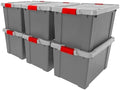 IRIS USA 6-Pack 20 Gal Heavy Duty Lockable Storage Totes with lids, Gray