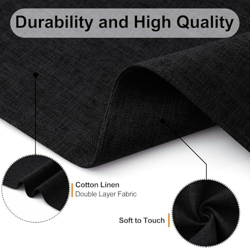 Homaxy Cloths Placemats for Dining Table Set of 4, 13" x 19", Black