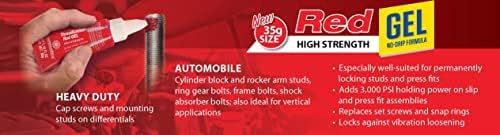 Permatex 27835 High Strength Threadlocker Red Gel, 35g