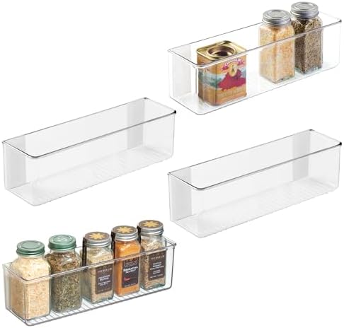 iDesign Adhesive Organizer Bin, Set of 4, Clear