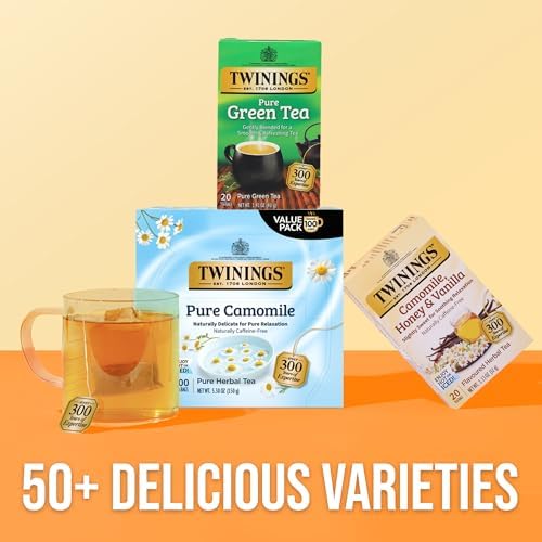 Twinings Pure Camomile Herbal Caffeine-Free Tea Bags, 100 CT Box (1 Pack)