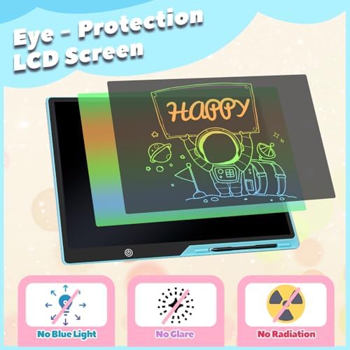 LCD Writing Tablet for Kids, Rechargeable 21 Inch Doodle Board,Easter Basket Stuffers,Preschool Learning Toys Christmas Birthday Gift 3 4 5 6 7 Year Old Girls Boys (Blue)