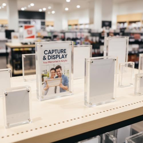 Azar Displays 104437 Acrylic Photo Frame Magnetic Set with 4x6 and 5x7 size, 2-Pack