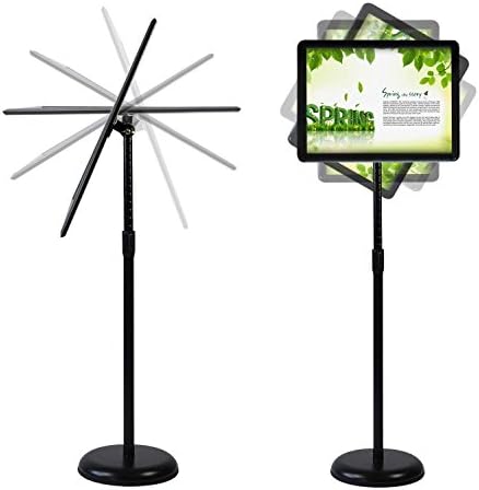 HUAZI Sign Holder Pedestal Sign Stand 8.5x11 inches with Base for Floor Vertical & Horizontal View Displayed,Snap-Open Frame with Safety Corner Outdoor,2 Pack