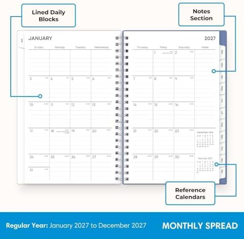 Blue Sky 2027 Weekly & Monthly Planner Calendar, 5"x8", Lindley