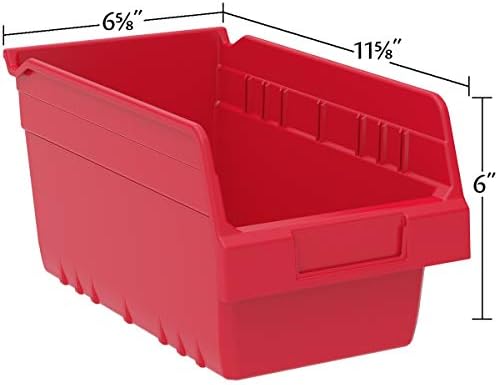 Akro-Mils 30090 Plastic Nesting ShelfMax Storage Bin Box, (12-Inch x 6-Inch x 6-Inch), Clear, (10-Pack)