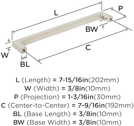 Amerock 7-9/16" Monument Satin Nickel Drawer Pull