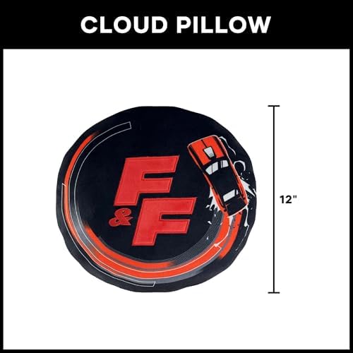 Northwest Fast and Furious Burn Rubber Tracks Cloud Pillow 12" – Cool Car Plush Stuffed Toy for Kids & Adults, Racing Room Decor, Gift for Boys