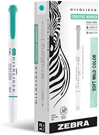 Zebra Pen MILDLINER No Bleed Highlighter, Summer Green, Dual Tip, 12-Pack