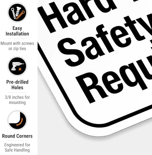 Hard-Hat and Safety Vest Required Sign, ANSI Caution Sign,