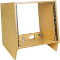 Sound Town DIY 10U Angled Desktop Turret Studio Rack with Solid Baltic Birch Plywood, Golden Oak, Assembly Required (SDRK-10SL)