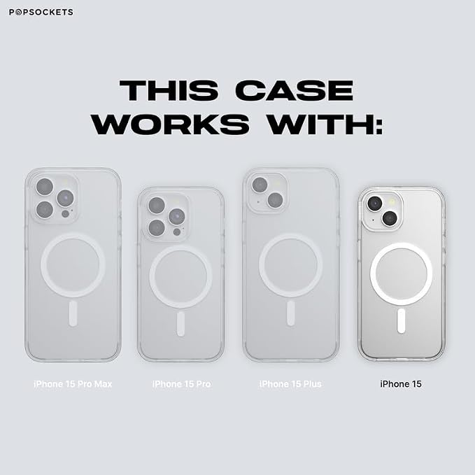 PopSockets iPhone 15 Phone Case with MagSafe- Latte | Magnetic, Wireless Charging, Camera & Drop Protection, Brown, Plain, Cream, Beige, Summer Spring