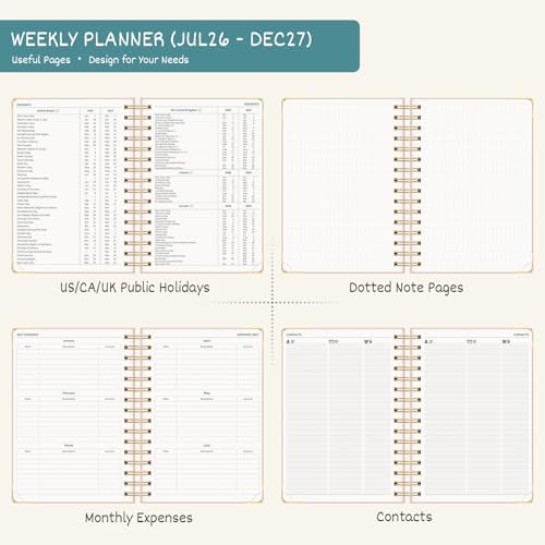 BEZEND Planner 2026-2027 Weekly and Monthly, Hourly Timeslot (A5-6"x8.5")