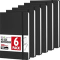 6 Pack Lined Journal Notebook for Work, 200 Pages, Medium 5.5 in x 8.3 in, A5 College Ruled, Hardcover Journaling Notebooks for Writing, Note Taking, Fit for Business Work School Home (Black)