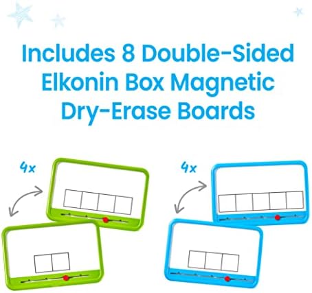 hand2mind Elkonin Boxes Magnetic Dry Erase Boards Set, Set of 8