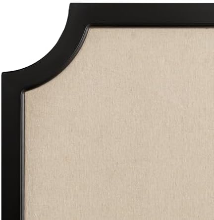 Hogan Framed Scalloped Decorative Wall Pinboard; Black; 24 x 36; Rustic Modern Farmhouse Bulletin Board for Wall Organization and Decorative Displays