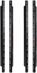 Sound Town 4-Pack 12U Steel Rack Rails, with Black Powder Coated Finish and Screws (ST-RR-12UX2)