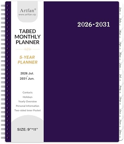 2026-2031 Monthly Planner/Calendar - 5 Year Planner, Jul.2026 - Jun.2031