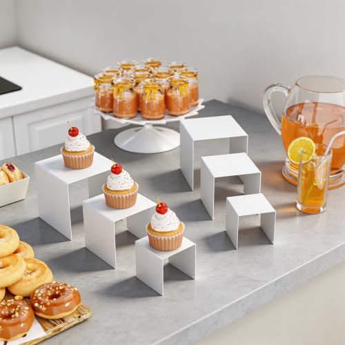 Display Stand & Risers, 6 Pcs Set Metal Rectangular Cupcake Stands