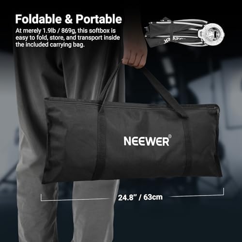 NEEWER Basics Octagonal Softbox Bowens Mount, 25.6" Quick Release Soft Box Lighting Set with Grid, Compatible with Aputure 150c Compatible with Godox SL60w, for FS300C FS150B HB80C CB200C Q6, NS63P