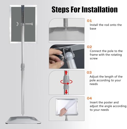 Sign Stand for Display, Weighted Iron Base Heavy Duty Signage Holder