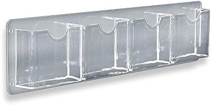 Azar Displays 252064 18.75" W x 5.5" H Horizontal Four Pocket Wall Mount Brochure Holder (2 Pack)