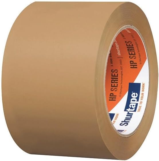 Shurtape HP 200 Medium Duty Hot Melt Shipping and Packaging Tape, For Hand or Automated Sealing, 48mm x 100 Meters Per Roll, Clear, 6-Roll Pack (104483)